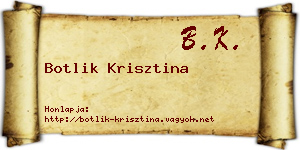 Botlik Krisztina névjegykártya